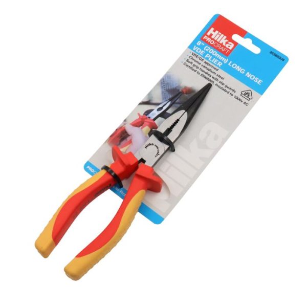 HILKA Long Nose Plier VDE Pliers 8" (200mm)