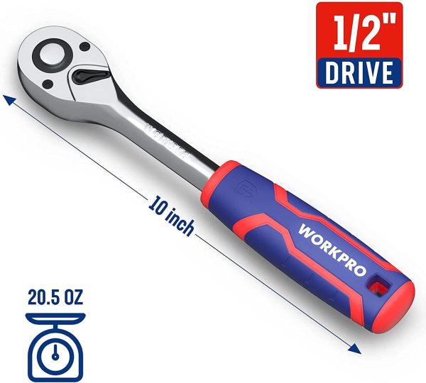 WORKPROP Drive Ratchet Wrench 1/2 Drive Ratchet Handle